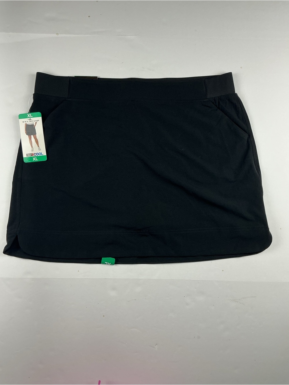 Black Women's Mini Skort  with Elastic Waistband compression shorts underneath